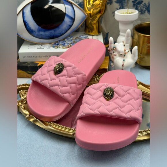 🆕 KURT GEIGER LONDON 🧿 NWOT Meena Eagle Quilted Slide, Pink - Sz 38 US 7.5 - Picture 10 of 14